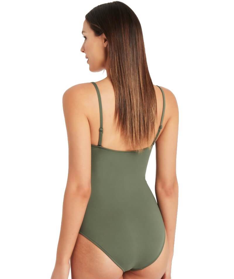 Sea Level Essentials Bandeau One Piece Swimsuit - Khaki Swim 