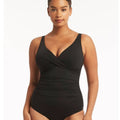 Sea Level Eco Essentials Cross Front A-DD Cup One Piece Swimsuit - Black