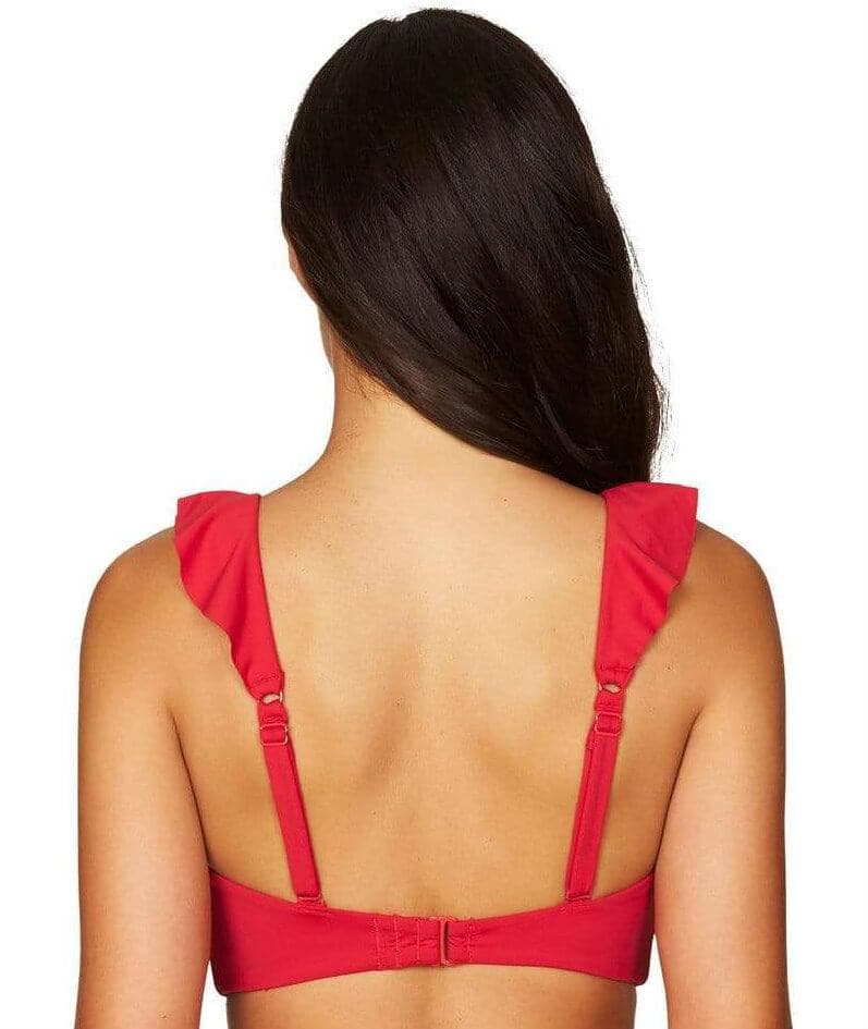 Sea Level Essentials Frill Bikini Top - Red Swim 