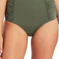 Sea Level Eco Essentials Gathered Side High Waist Brief - Khaki