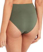 Sea Level Essentials Retro High Waist Bikini Brief - Khaki Swim 