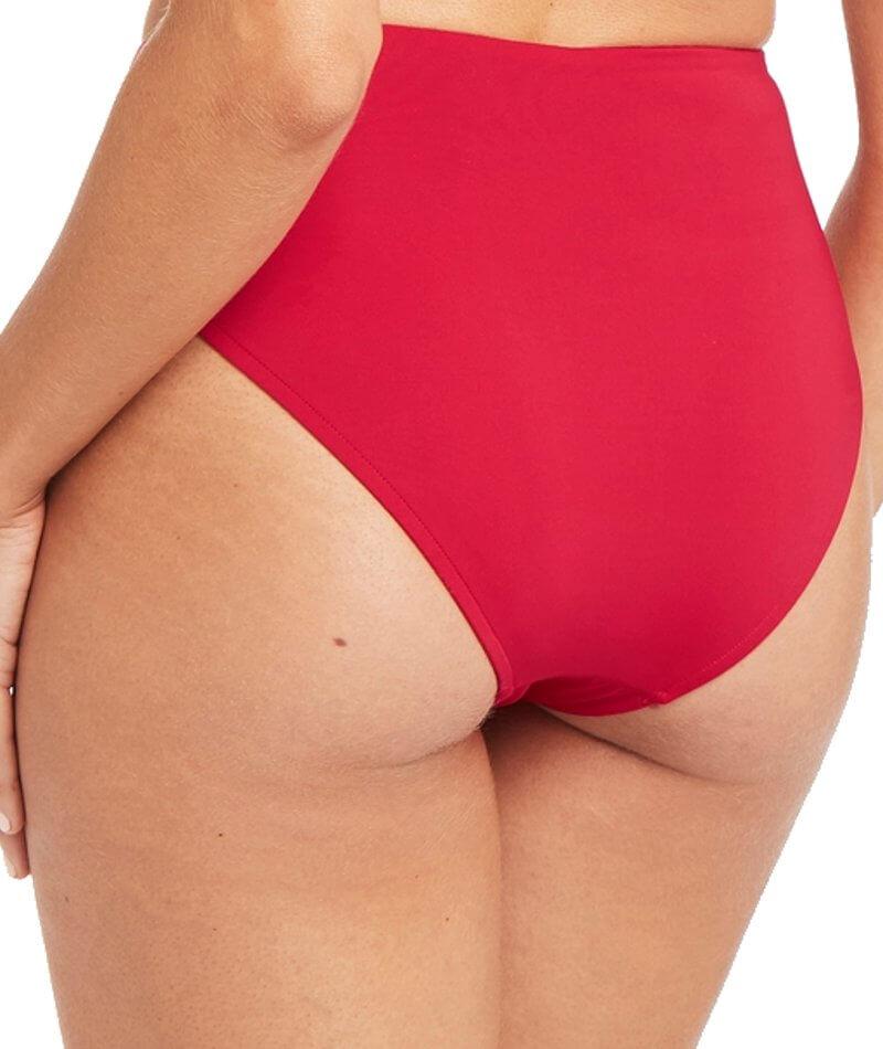 Sea Level Essentials Retro High Waist Bikini Brief - Red Swim 