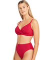 Sea Level Essentials Retro High Waist Bikini Brief - Red Swim 