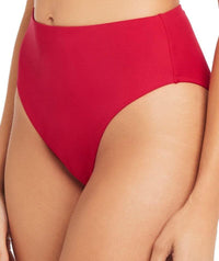 Sea Level Essentials Retro High Waist Bikini Brief - Red Swim 