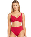 Sea Level Essentials Retro High Waist Bikini Brief - Red Swim 