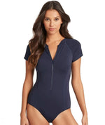 Sea Level Essentials Short Sleeve B-DD Cup One Piece Swimsuit - Night Sky Navy Swim 