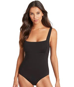 Sea Level Essentials Square Neck One Piece Swimsuit - Black Swim 