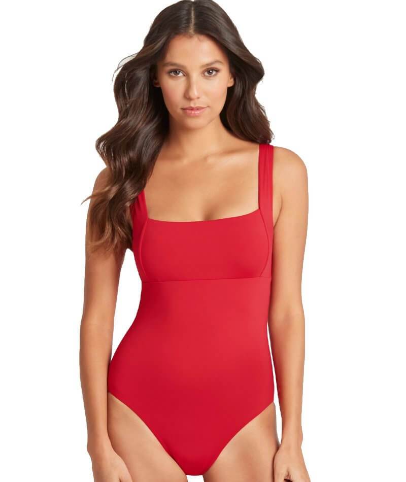 Square Neck One Piece Swimsuit