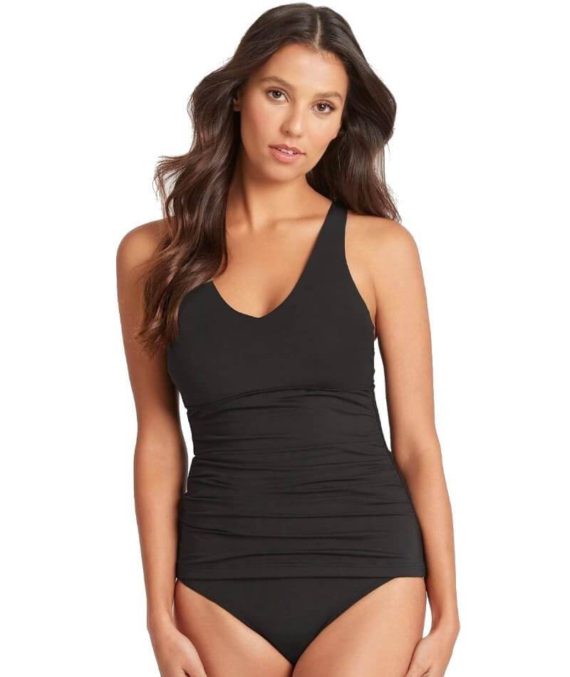 Sea Level Essentials Tank Style D-DD Cup Singlet Top - Black Swim 