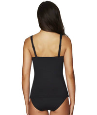 Sea Level Essentials Twist Front B-E Cup Singlet Top - Black Swim 