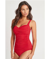 Sea Level Essentials Twist Front B-E Cup Singlet Top - Red Swim 