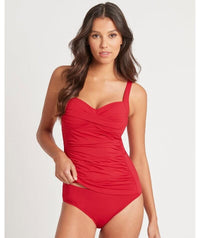 Sea Level Essentials Twist Front B-E Cup Singlet Top - Red Swim 