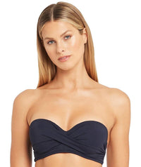 Sea Level Essentials Twist Front Bandeau Bikini Top - Night Sky Swim 