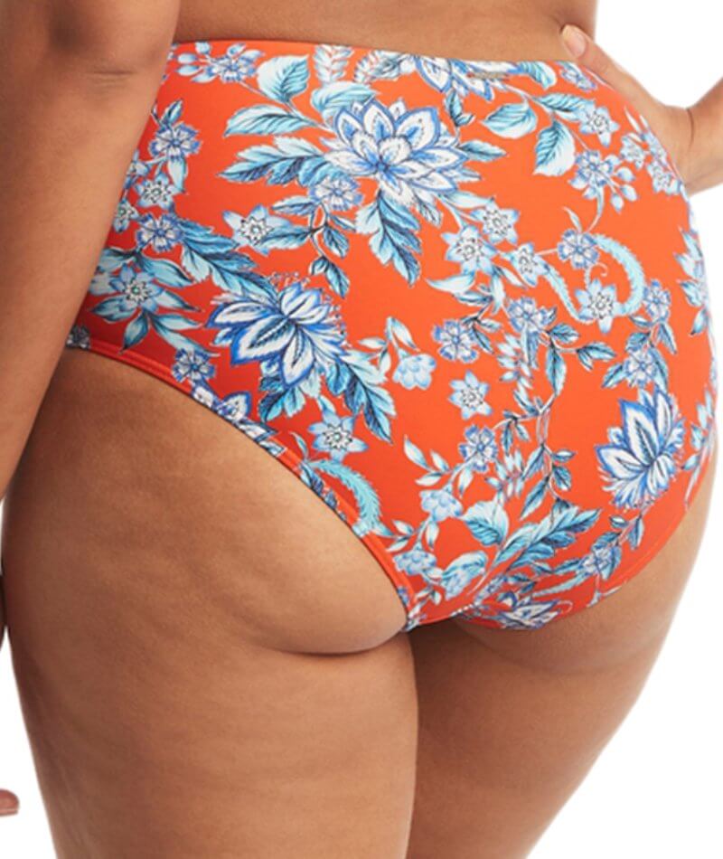 Sea Level Habitat High Waist Gathered Side Brief - Flame Swim 