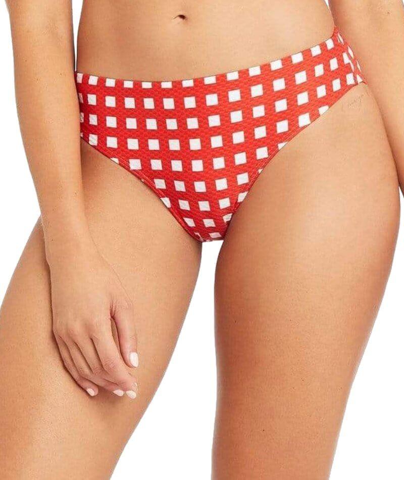 Sea Level Le Damier High Leg Mid Rise Bikini Brief - Orange Swim 