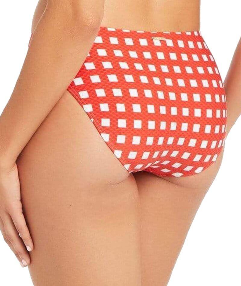 Sea Level Le Damier High Leg Mid Rise Bikini Brief - Orange Swim 