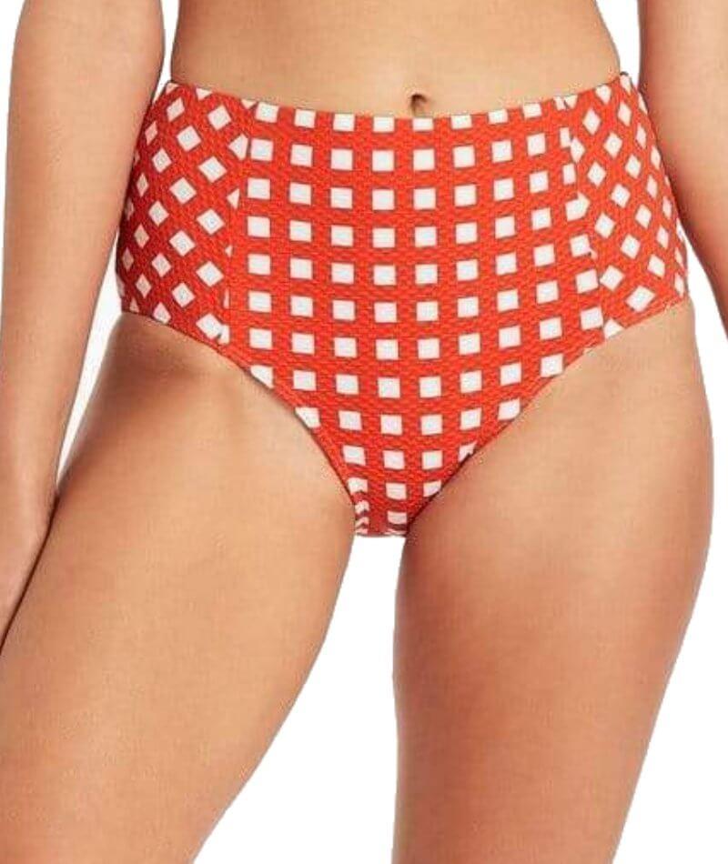 Sea Level Le Damier High Waist Bikini Brief - Orange Swim 