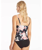 Sea Level Martini Cross Front A-DD Cup Singlet Top - Black Floral Swim 