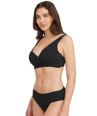 Sea Level Messina Cross Front B-DD Cup Bikini Top - Black Swim 