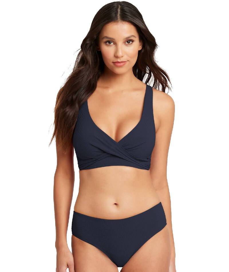 Sea Level Messina Cross Front B-DD Cup Bikini Top - Storm Blue Swim 