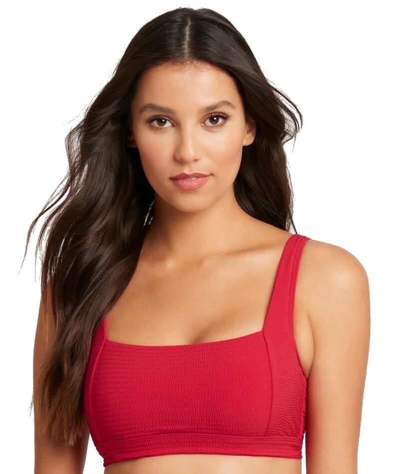 Sea Level Messina Square Neck B-DD Cup Bikini Top - Red Swim 