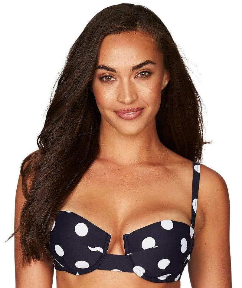 Sea Level Polka Dot Balconette B-C Cup Bikini Top - Night Sky Swim 