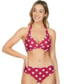 Sea Level Polka Dot D-DD Cup Halter Bikini Top - Rose Swim 