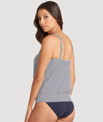 Sea Level Positano Stripe Blouson Tank Singlet Top - Night Sky Swim 