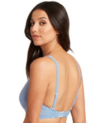 Sea Level Positano Stripe Cross Front B-DD Cup Bikini Top - Azure Swim 