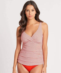 Sea Level Positano Stripe Cross Front B-DD Cup Singlet Top - Orange Swim 