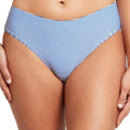 Sea Level Positano Stripe Mid Bikini Brief - Azure