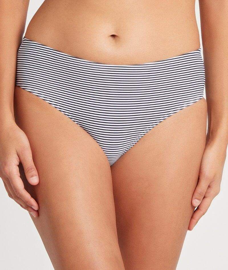 Sea Level Positano Stripe Mid Bikini Brief - Night Sky Swim 