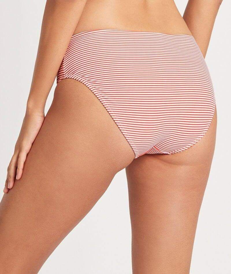 Sea Level Positano Stripe Mid Bikini Brief - Orange Swim 