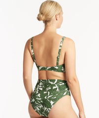 Sea Level Retreat Wrap High Waiste Brief - Olive Swim 