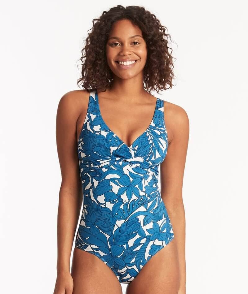 Sea Level Retreat Cross Front A-DD Cup One Piece Swimsuit - Lagoon Swim 