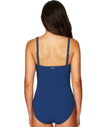 Sea Level Riviera Rib Cross Front A-DD Cup One Piece Swimsuit - Ocean Blue Swim 