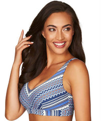 Sea Level Rosita Stripe E-F Cup Bralette With Hidden Underwires - Ocean Blue Swim 