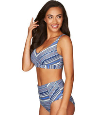 Sea Level Rosita Stripe E-F Cup Bralette With Hidden Underwires - Ocean Blue Swim 