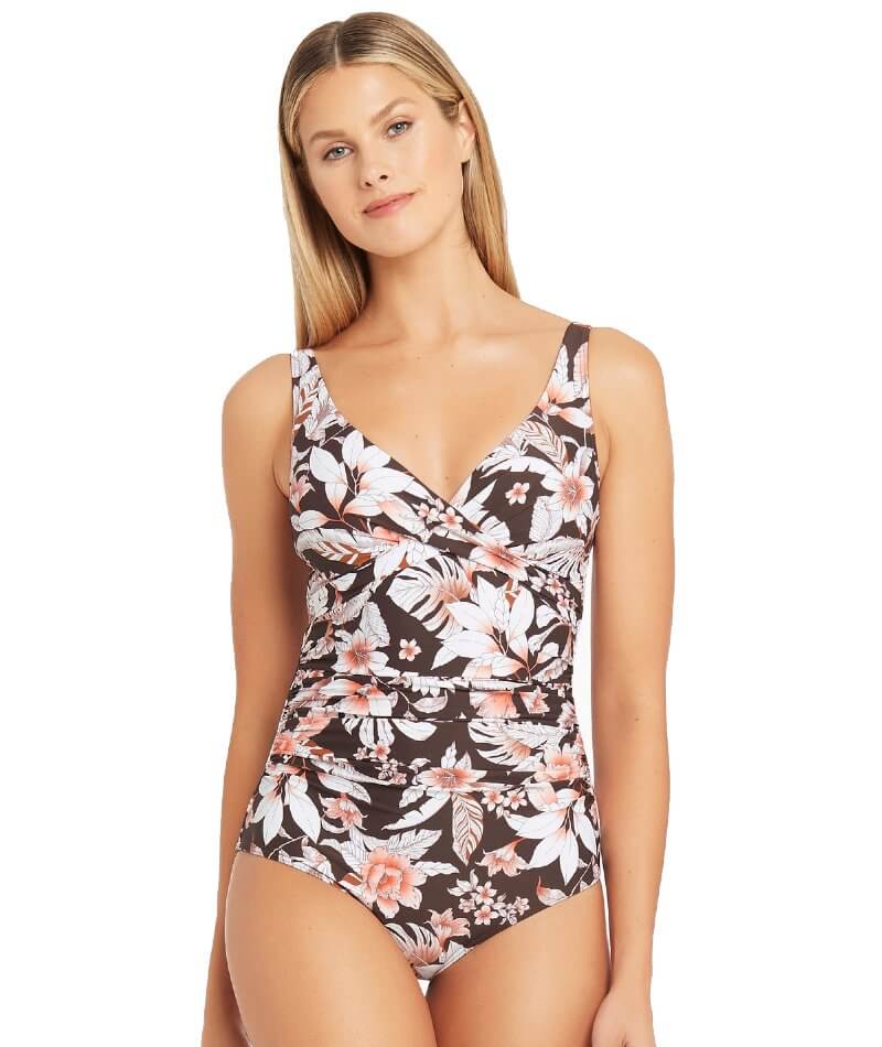 Sea Level Tamarin Cross Front B-DD Cup One Piece Swimsuit - Seppia Swim 