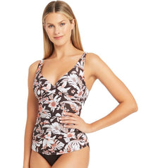 Sea Level Tamarin Cross Front B-DD Cup Singlet Top - Seppia Swim 