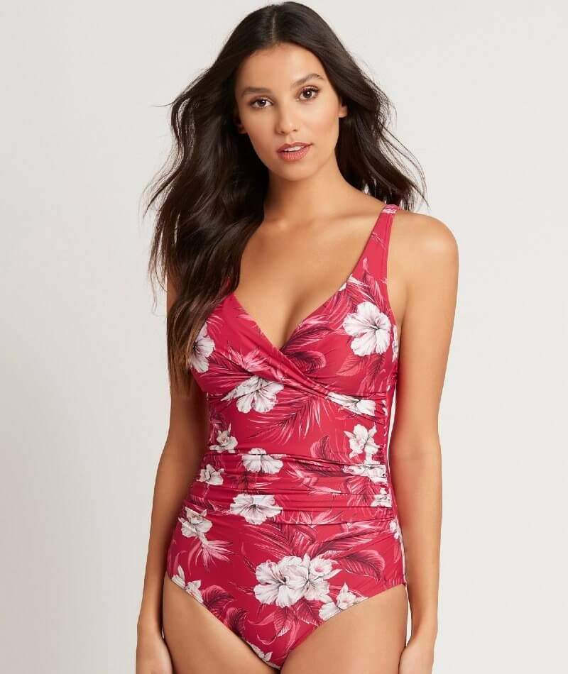 Sea Level Tropicale Cross Front B-DD Cup One Piece Swimsuit - Red Swim 