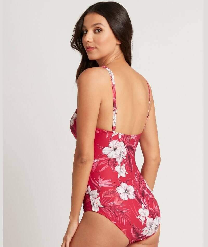 Sea Level Tropicale Cross Front B-DD Cup One Piece Swimsuit - Red Swim 