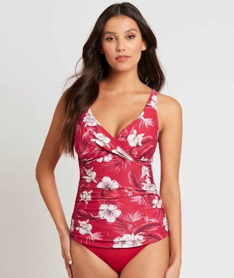 Sea Level Tropicale Cross Front B-DD Cup Singlet Top - Red Swim 