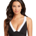 Sea Level Valentina Long Line Tri Bikini Top - Black