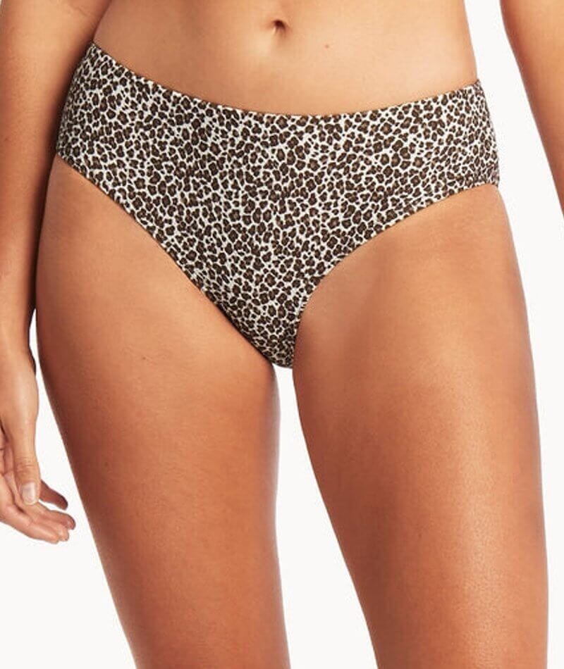 Sea Level Wild Cat Mid Bikini Brief - Espresso Swim 