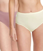 Sloggi Hikini 2 Pack Brief - Cream/Purple Knickers 