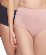 Sloggi Maxi Brief 2 Pack - Tea Rose/Grey Knickers 