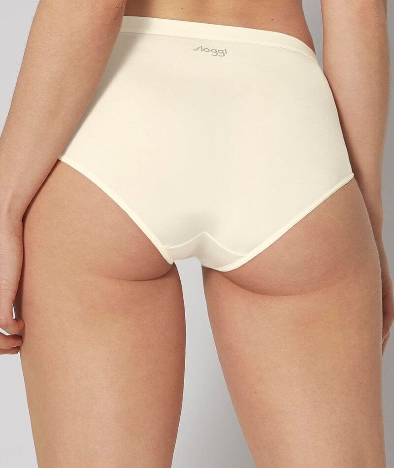 Sloggi WOW Comfort 2.0 High Waist Brief - Ecru White Knickers 