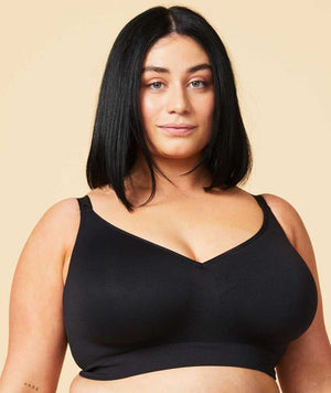 Sugar Candy Fuller Bust Seamless F-HH Cup Lounge Bra - Black Bras 