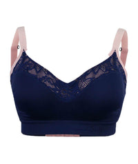 Sugar Candy Lux Fuller Bust Seamless F-HH Cup Lounge Bra - Navy Bras 